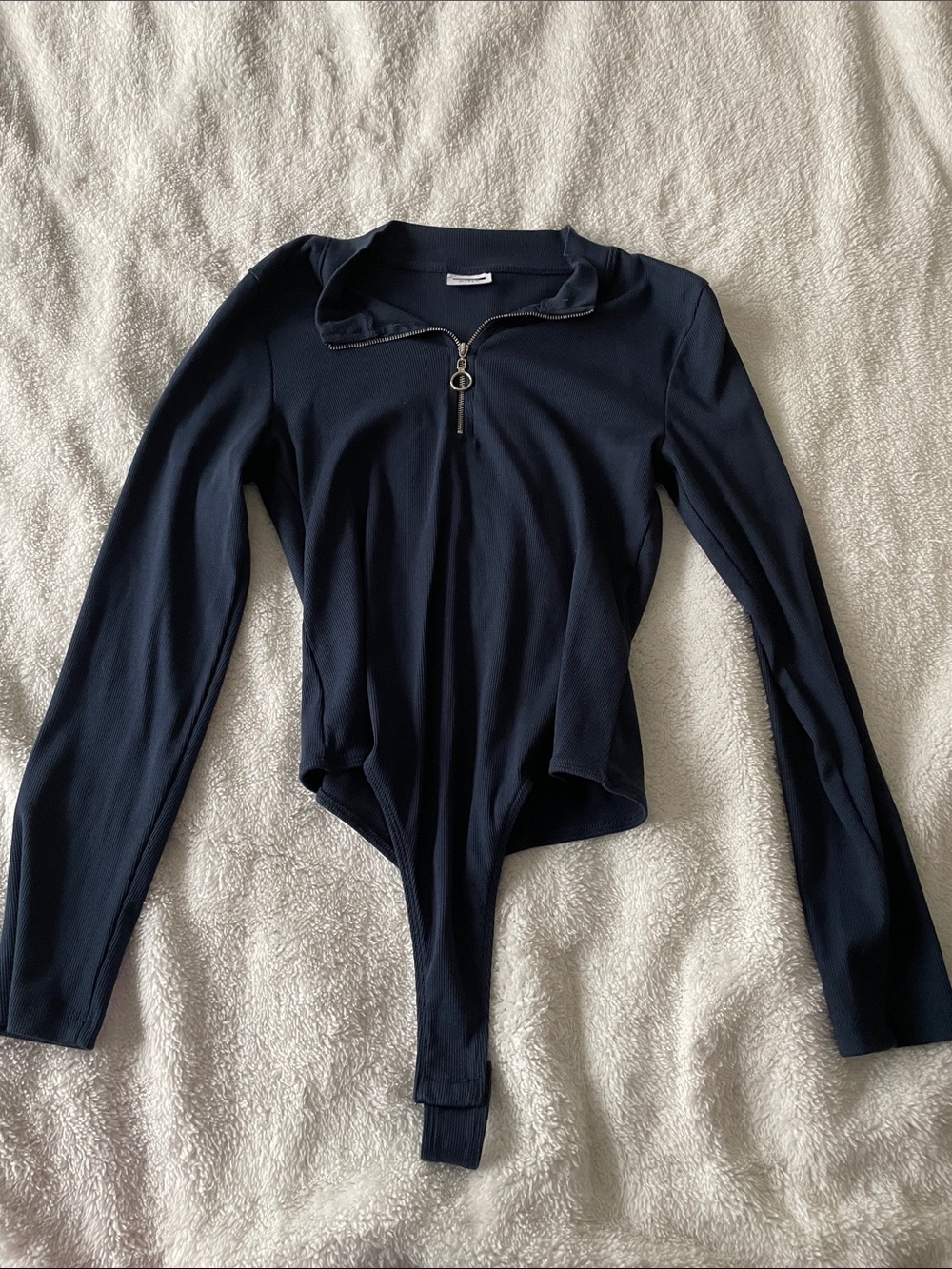 Noisy May Dark Navy Long-Sleeve Zip Bodysuit
